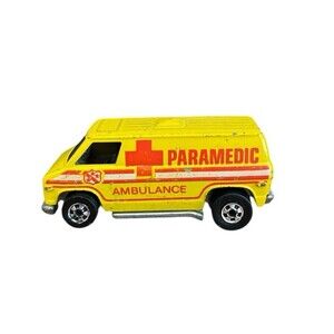 Vintage Hot Wheels Paramedic Van Ambulance Blackwall Yellow 1974